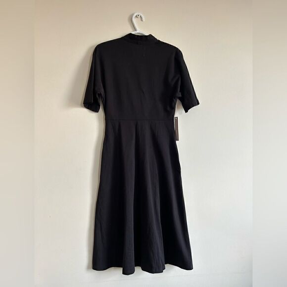 NWT Velvet By Graham & Spencer For Anthropologie Black Puff Sleeve Dress - Picture 4 of 12